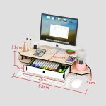 استند مانیتور و زیرمانیتوری چوبی مدل 10686 | پایه مانیتور + نظم دهنده میز